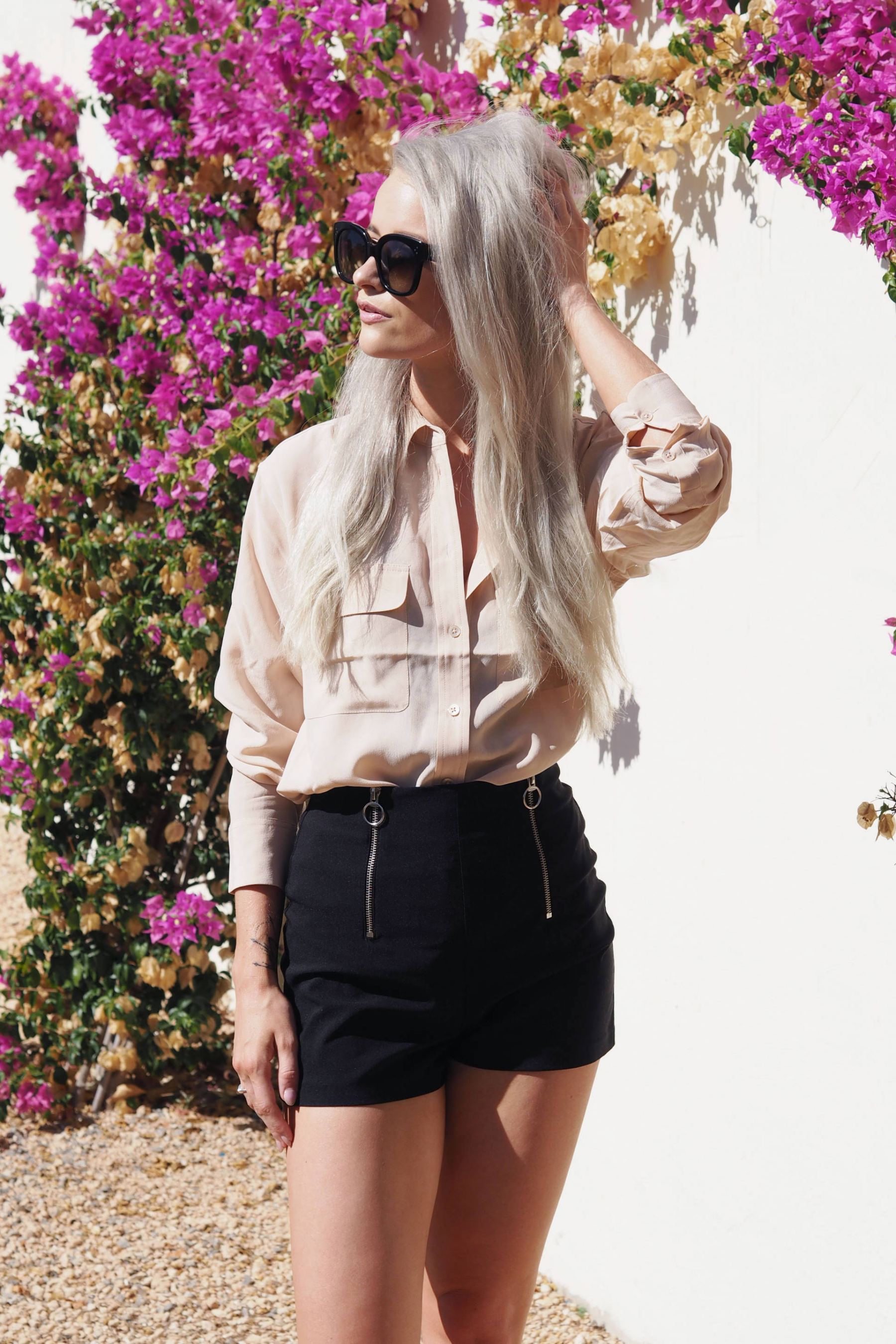 equipment blouse, stella espadrilles and asos shorts