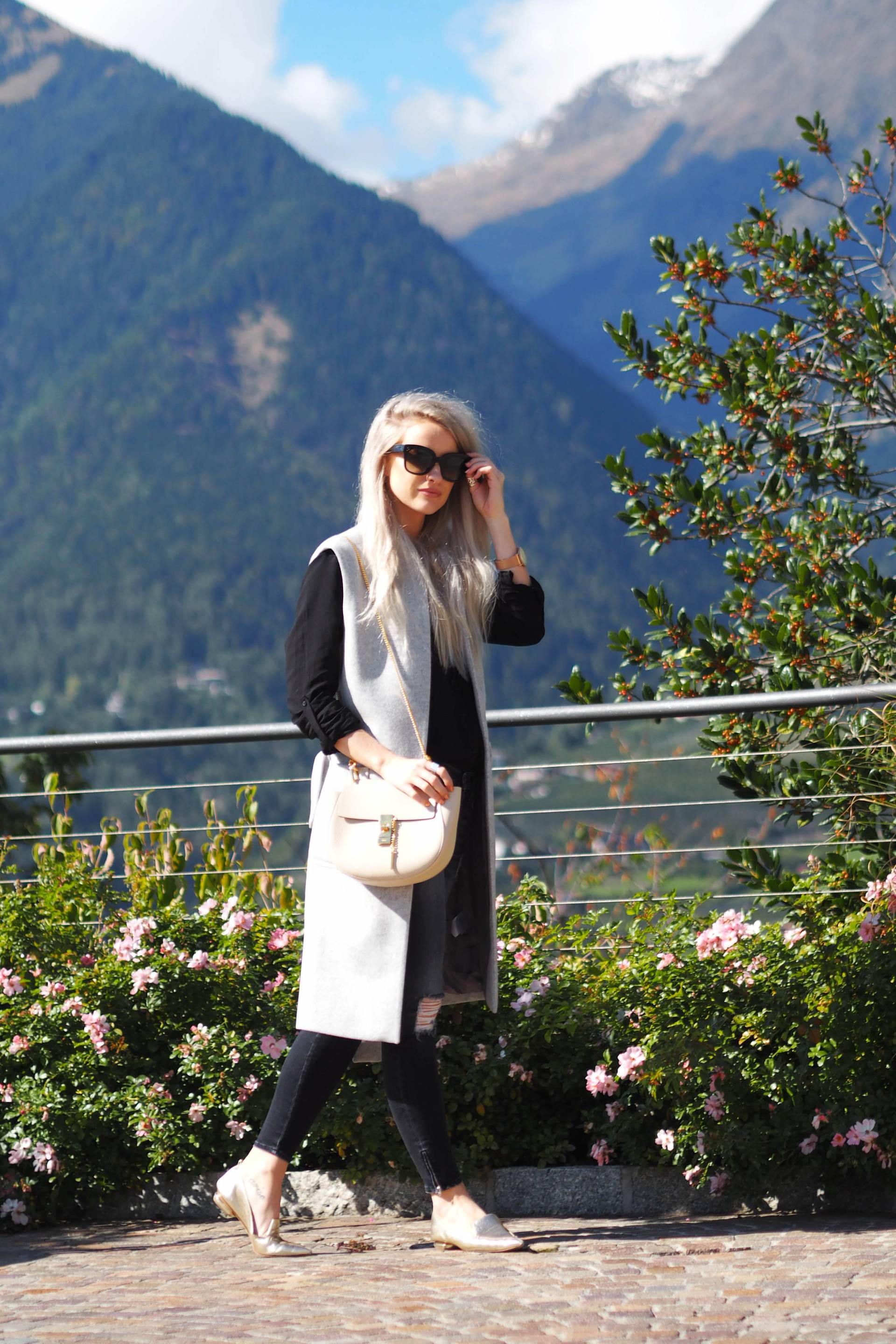 inthefrow in south tyrol outfit with chloe drew in arctic white