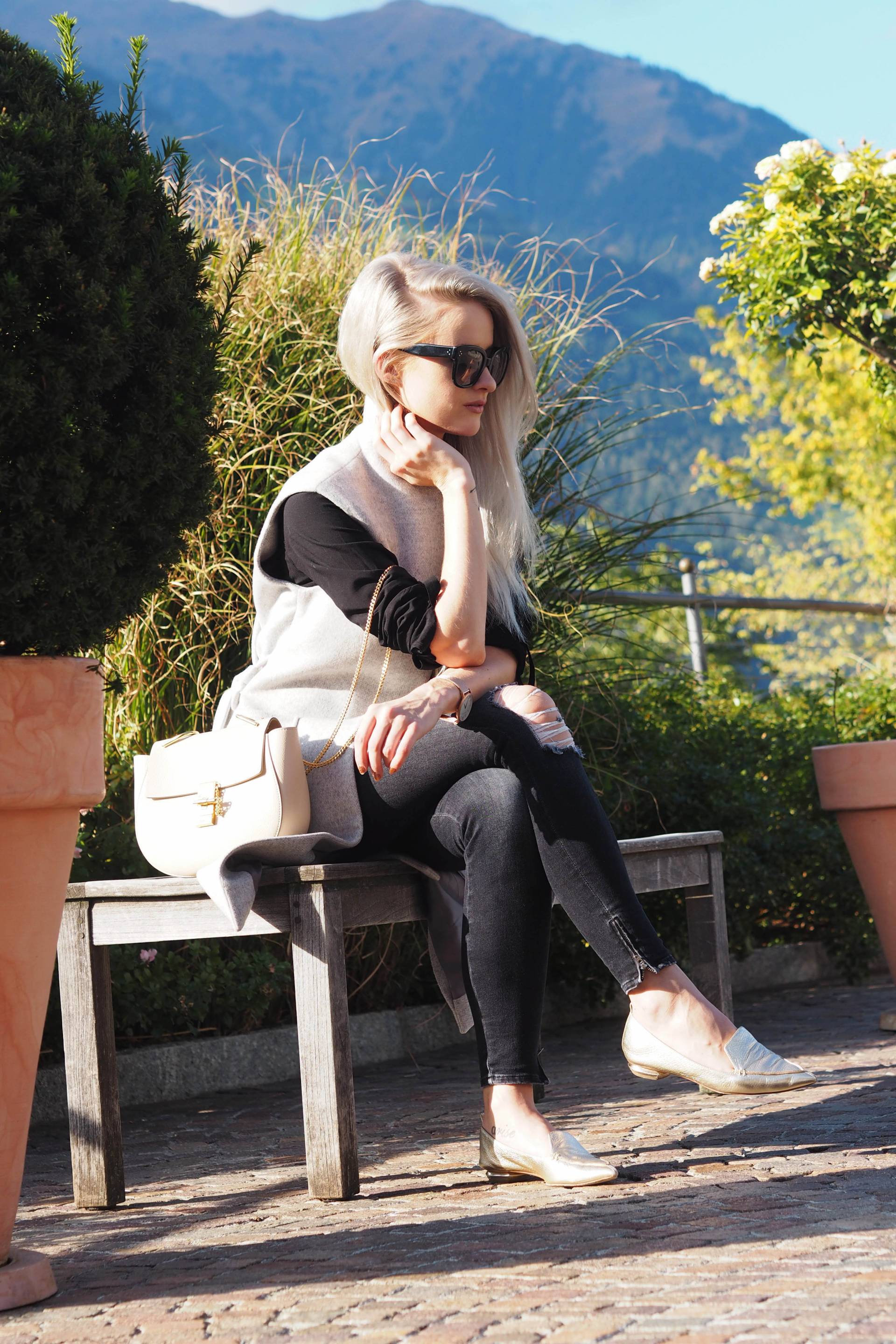 inthefrow in south tyrol outfit with chloe drew in arctic white