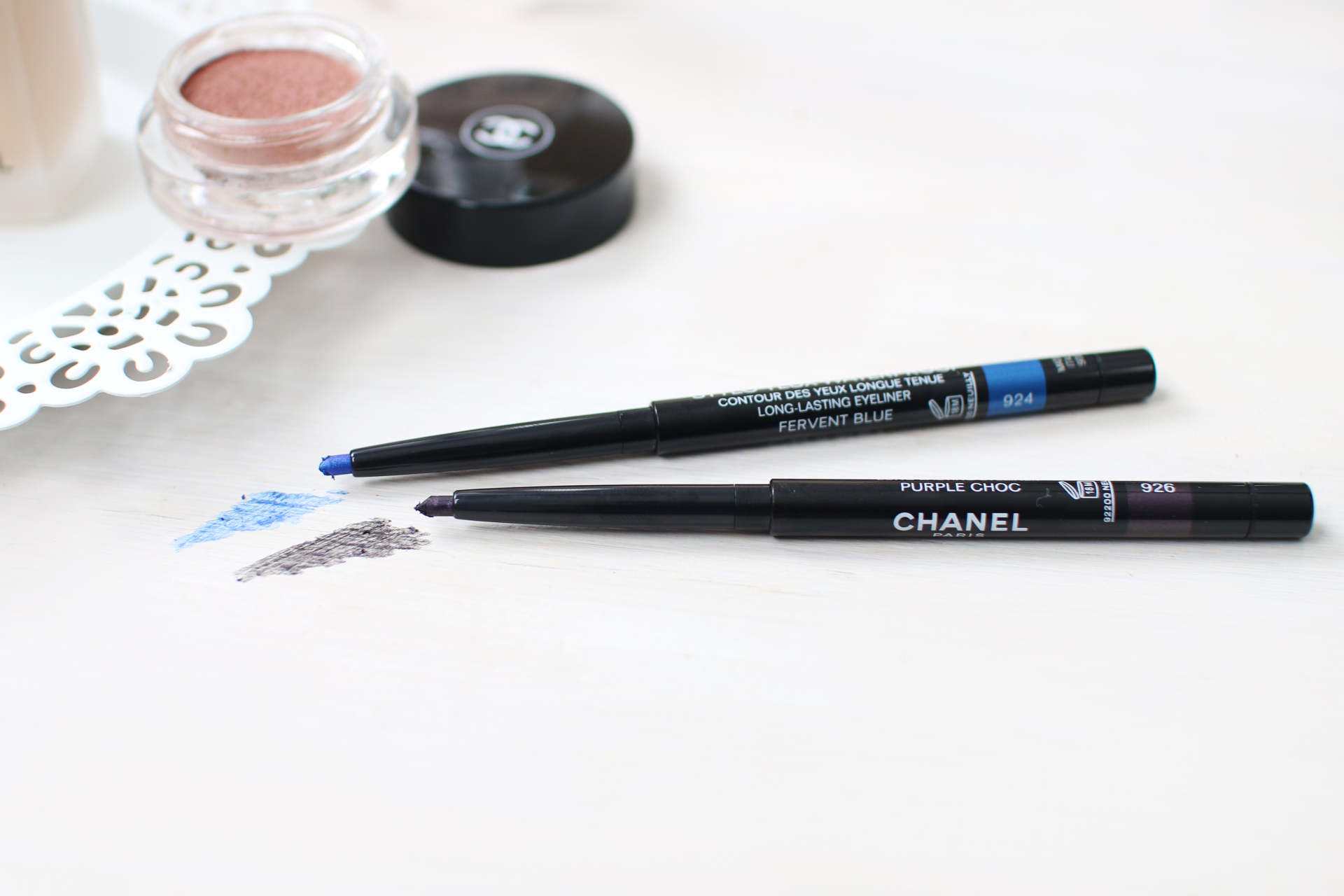 chanel spring eyeliners blue and purple