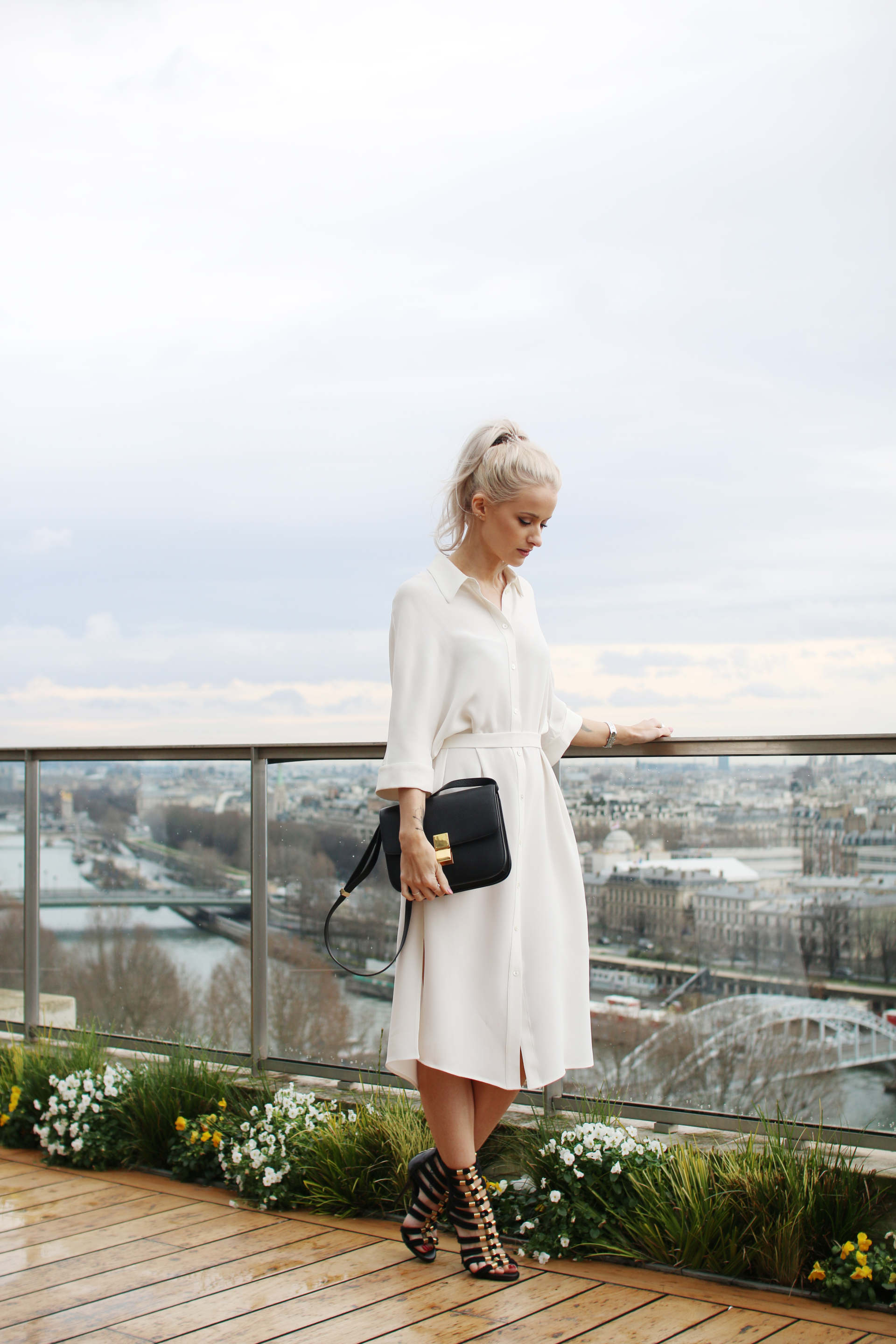 IMG_1136 joseph bryce dress, celine box bag and H&m balmain