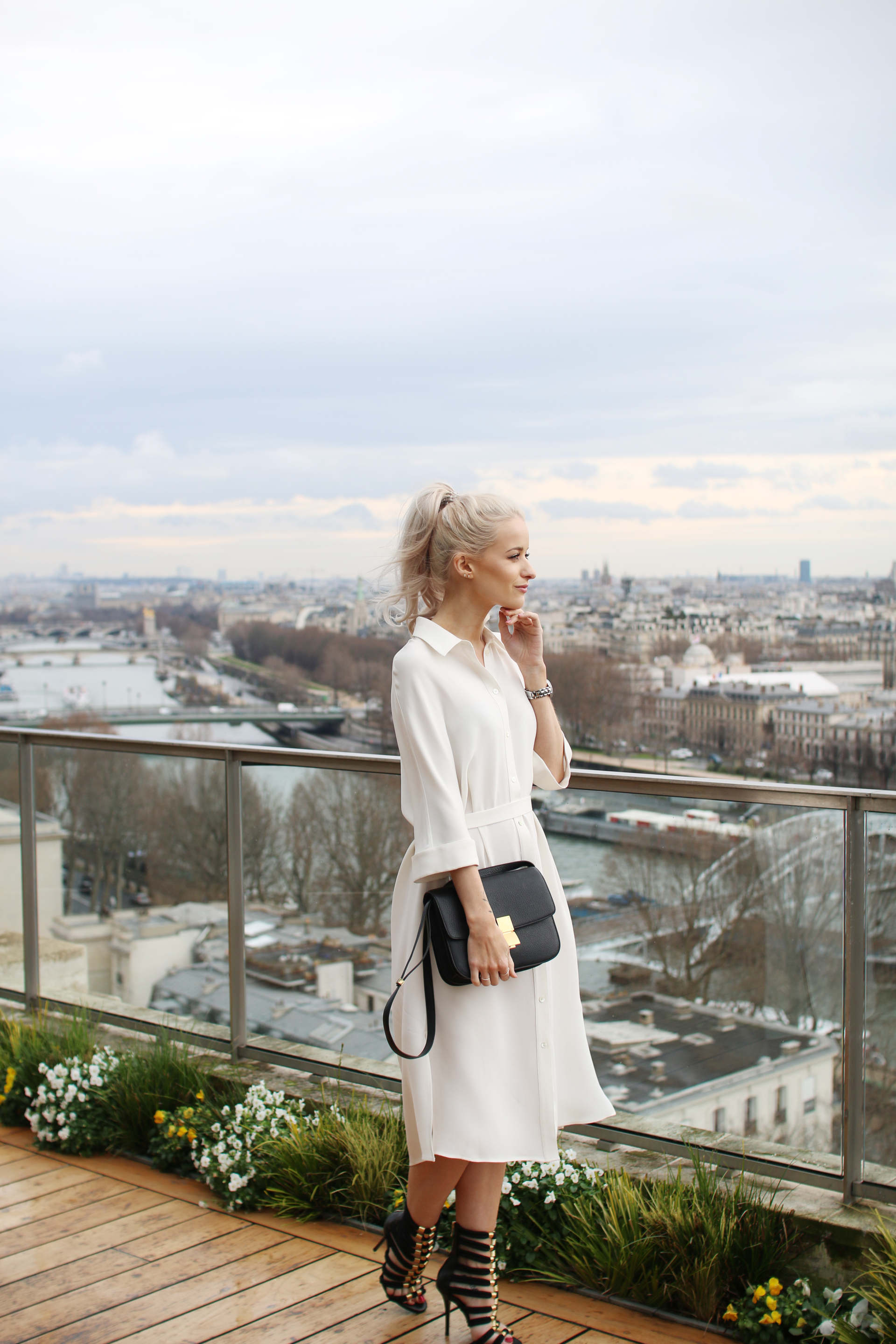 IMG_1142 joseph bryce dress, celine box bag and H&m balmain
