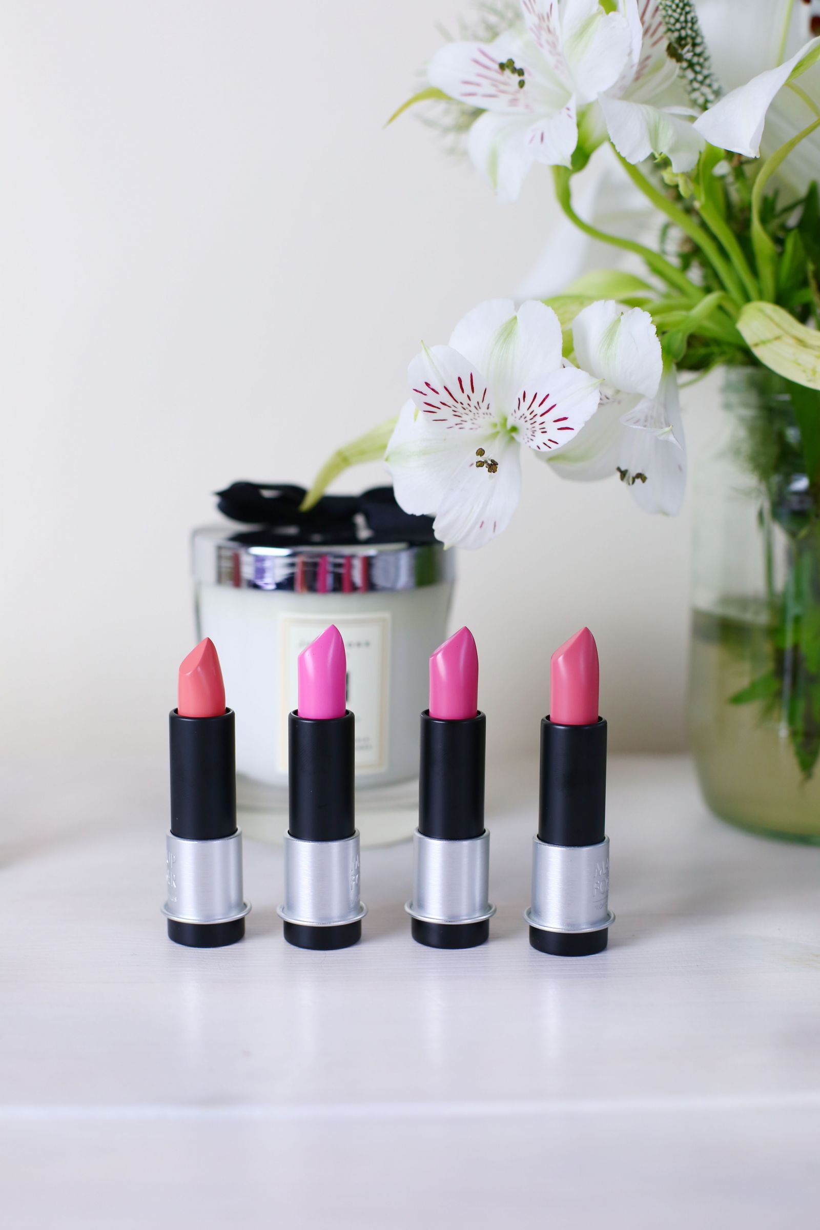 makeup forever lipsticks pinks