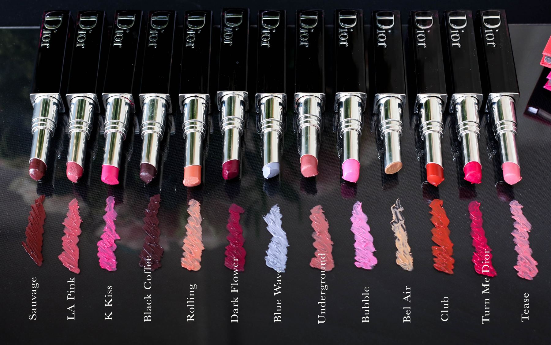 dior addict lacquer stick swatches