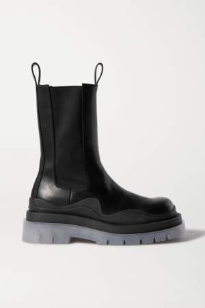 Black Rubber Trimmed Boots