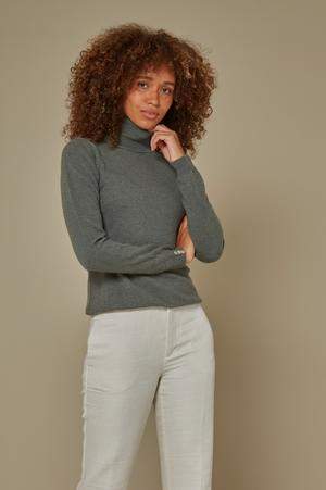 Khaki Cashmere Rollneck