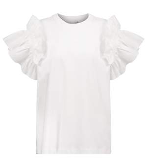 Ruffled Trimmed Cotton Tee
