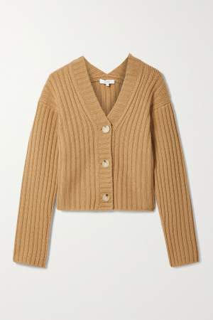 Cropped Cashmere Blend Cardigan