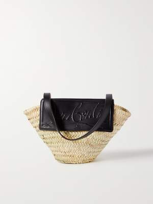 Embossed Woven Straw Tote