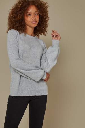 Balloon Sleeve Cashmere Knit