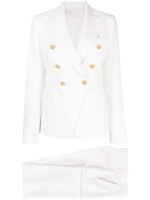 Double Breasted Suit White