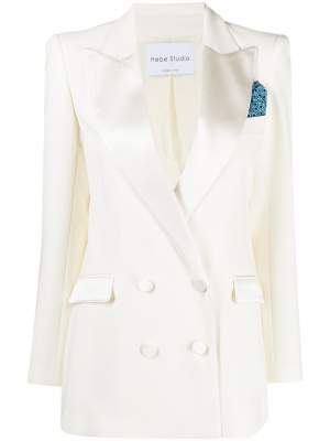 Double Breasted Satin Suit