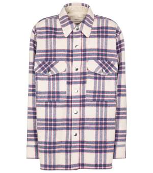 Checked Wool Blend Jacket