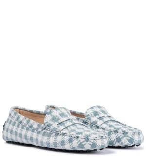 Checked Suede Loafers