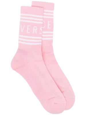 Ribbed Logo Socks