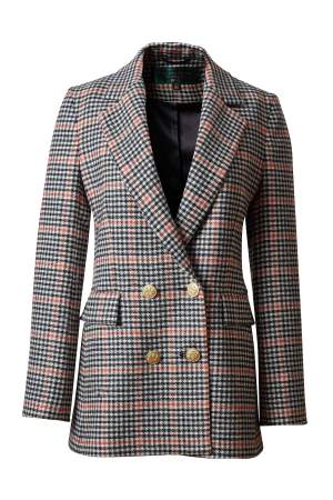 Double Breasted Check Blazer