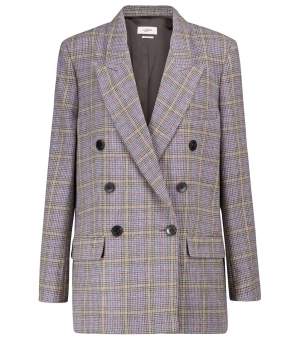 Checked Wool Blend Blazer
