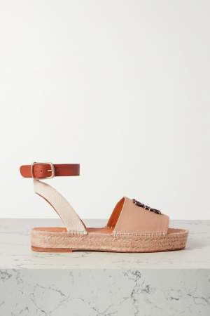 Canvas & Leather Sandals