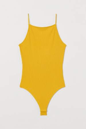 Ribbed Jersey Bodysuit Yellow