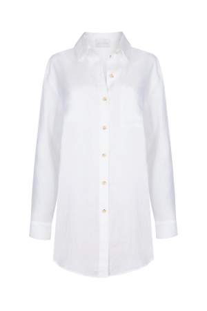 White Linen Oversized Shirt
