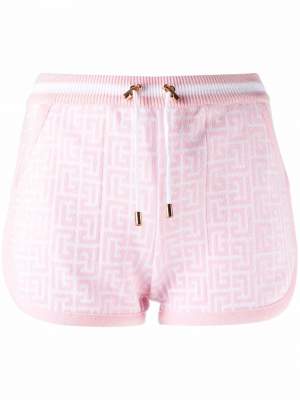 Monogram Print Shorts Pink