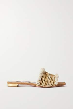 Embellished Raffia Slides