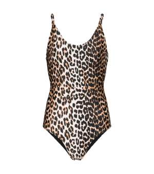Simple Leopard Print Swimsuit