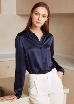 Silk Shirt Navy