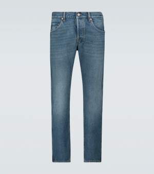 Tapered Denim Jeans Blue