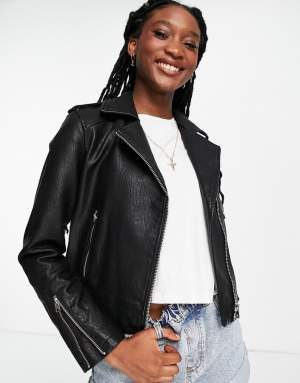 Faux Leather Black Jacket