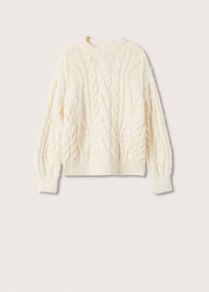 Cable Knit Sweater w/ Pearls