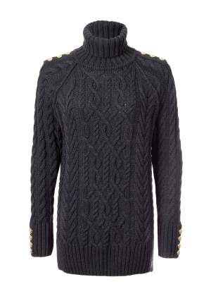 Cable Knit Dark Grey w/ Gold