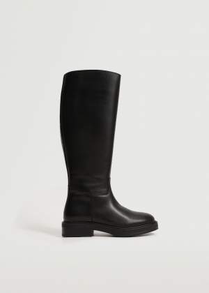 Tall Leather Boots Black