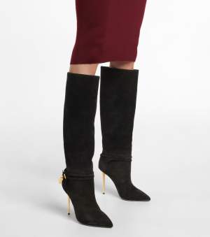 Padlock Boots Suede Black