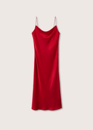 Silk Slip Dress Red