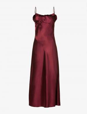 Silk Satin Midi Dress