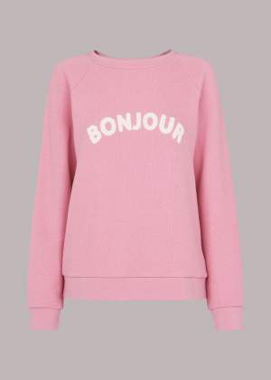 Bonjour Logo Sweatshirt Pink