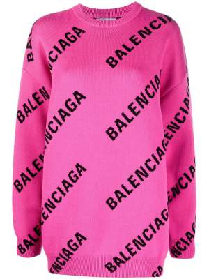 Logo Embroidered Jumper Pink