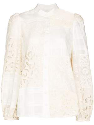 Patchwork Lace Blouse White
