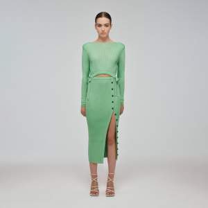 Ribbed Midi Dress Mint