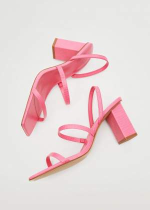 Strappy Heeled Sandals Pink
