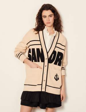 Two Tone Cardigan Beige/Black