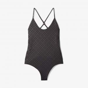 Monogram Swimsuit Black