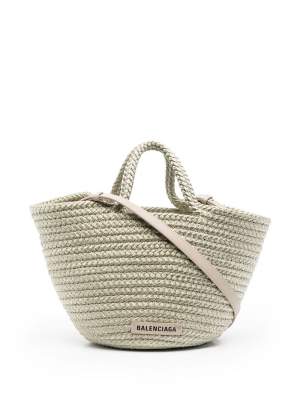 Woven Basket Tote Bag