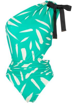 Brushstroke Swimsuit Green