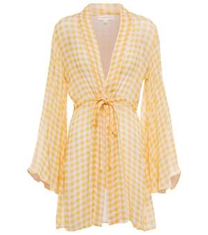 Checked Sheer Mini Dress