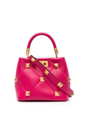 Stud Leather Bag Red